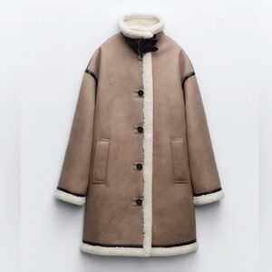 ZARA NWT Buttoned Double Faced Coat